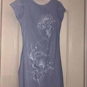 ASOS Blue Dress with Artistc White Design